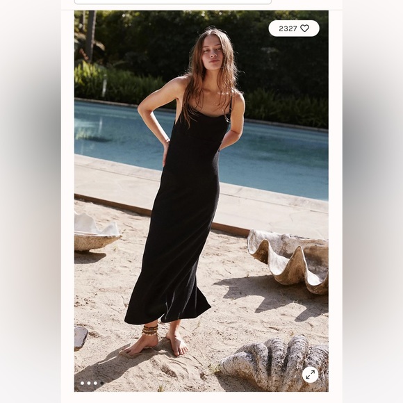 Free people Moss Midi Dress color black size S - Picture 3 of 6